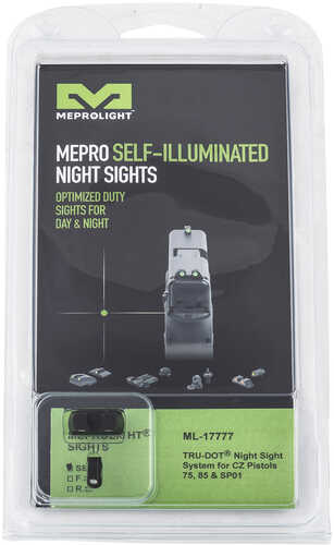 Meprolight USA 177763101 Tru-Dot Day/Night Tritium Sights CZ 75/85/SP01 Fixed Green Black Frame