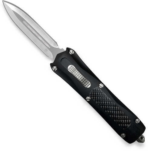 Cobratec Knives Blkkcdagns King 4" Otf Dagger Plain D2 Steel Blade Black Anodized Aluminum Carbon Fiber Inlay