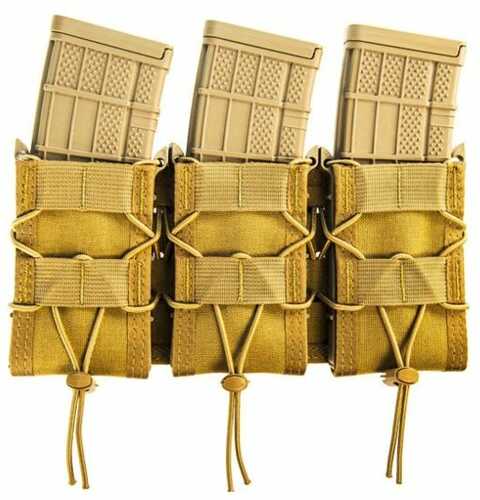 High Speed Gear Triple Taco Shingle Mag Pouch Coyote Brown Nylon W/Polymer Divider Holds 3 Rifle Mags
