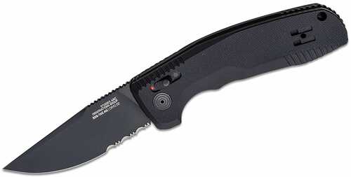 S.o.g Sog-15-38-02 Sog-tac Auto 3.43" Folding Part Serrated Black Tini Cryo D2 Steel Blade Micro-textured Anodized