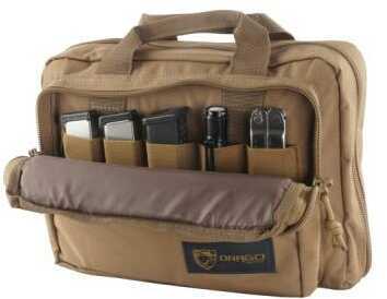 Drago Gear 12315TN Double Pistol Case 600D Polyester 12.5" x 9.5" x 4.5" Tan