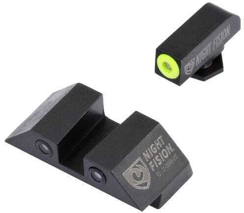 Night Fision GLK00203YZX Sight Set Square for Glock 20/21/29/30/31/32/36/40/41 Tritium Green W/Yellow Outl