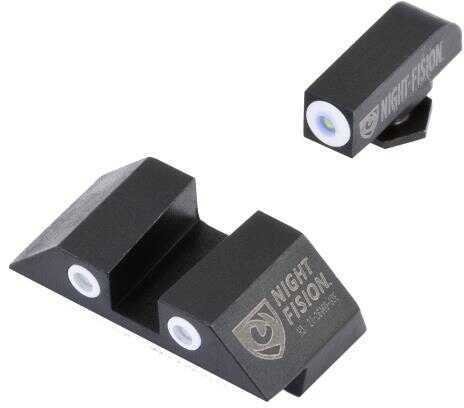 Night Fision GLK00303WWX Sight Set Square for Glock 42/43 Tritium Green W/White Outline