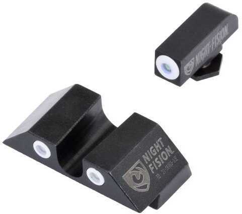 Night Fision GLK00307WWX Sight Set for Glock 42/43 Green Tritium W/White Outline Black