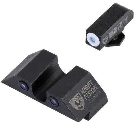 Night Fision GLK00307WZX Sight Set Square Front/U-Notch Rear for Glock 42/43 Tritium Green W/White Outline