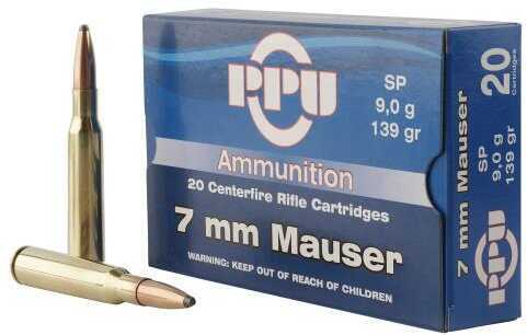 7x57mm Mauser 139 Grain Jacketed Soft Point 20 Rounds Prvi Partizan Ammunition