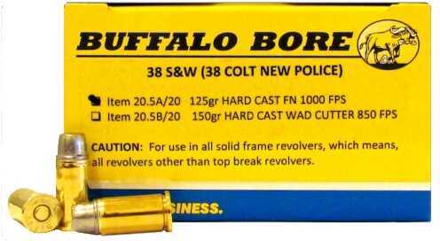 38 S&W 125 Grain Lead 20 Rounds Buffalo Bore Ammunition