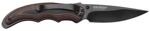 Columbia River 1105K Endorser 3.18" Folding Drop Point Plain Black Oxide 8Cr14MoV SS Blade Thumb Stud Handle