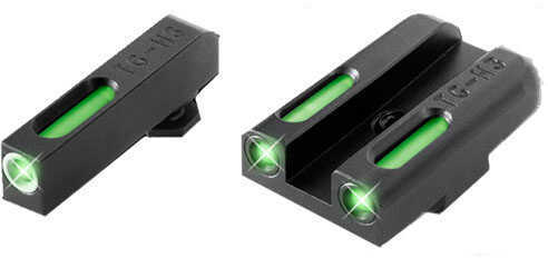 Truglo TG13SG1A Brite-Site TFX Day/Night Sights Sauer #8 Tritium/Fiber Optic Green w/White Outline Front Rear