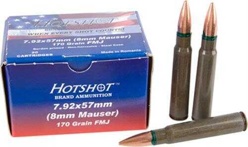 8mm Mauser 170 Grain Full Metal Jacket 20 Rounds Century Arms Ammunition