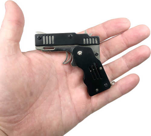 RW MINIS Rubber Band Gun Black Key Chain Loop 7-Shot SEMIAUTO