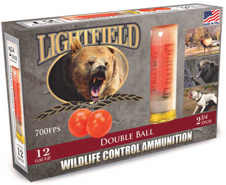 12 Gauge 2-3/4" Rubber 2 Ball  N/a 5 Rounds Lightfield Shotgun Ammunition