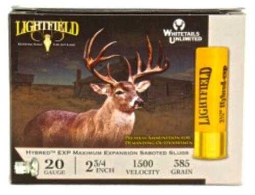 20 Gauge 2-3/4" Lead Slug  7/8 oz 5 Rounds Lightfield Shotgun Ammunition