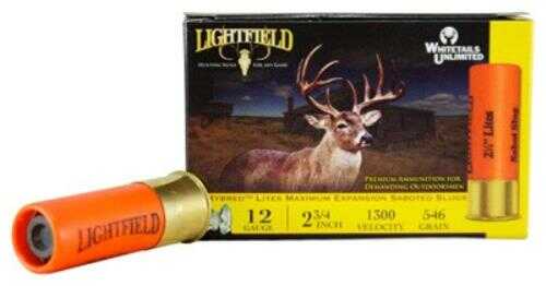 12 Gauge 2-3/4" Slug #5  1-1/4 oz 5 Rounds Lightfield Shotgun Ammunition