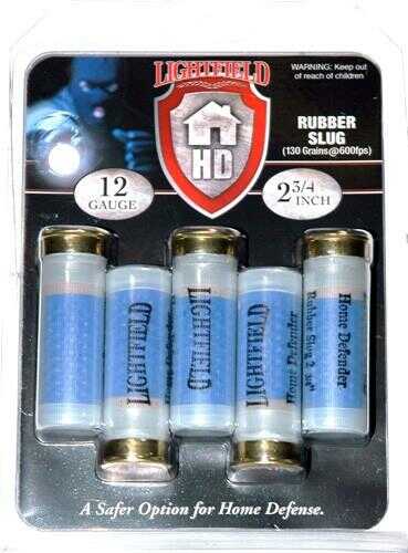 12 Gauge 2-3/4" Rubber Slug   5 Rounds Lightfield Shotgun Ammunition