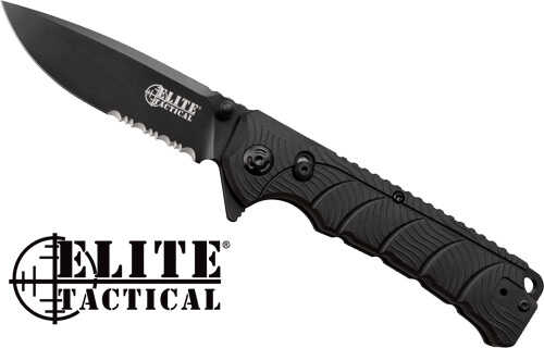 MASTER CUTLERY Elite Tactical BACKDRAFT 3.5" Drop PNT FLDER SRT Black/Bl