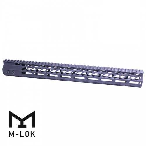 Guntec USA 16.5" Ultra Slimline Octagonal 5 Sided M-LOK Free Floating Handguard With Monolithic Top Rail